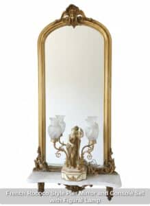 French-Rococo-Style-Pier-Mirror-and-Console-Set-with-Figural-Lamp
