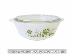 Glasbake-Green-Daisy-Casserole-Dish