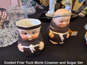 Goebel-Friar-Tuck-Monk-Creamer-and-Sugar-Set