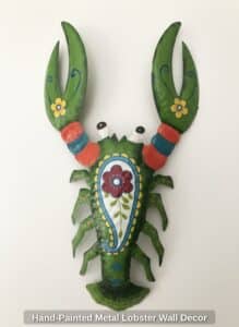 Hand-Painted-Metal-Lobster-Wall-Decor