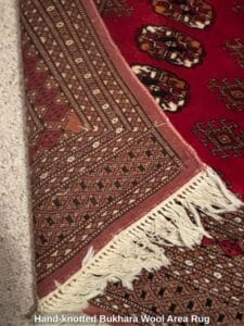 Hand-knotted-Bukhara-Wool-Area-Rug-second-image