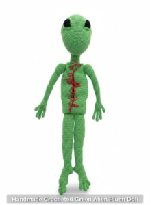 Handmade-Crocheted-Green-Alien-Plush-Doll