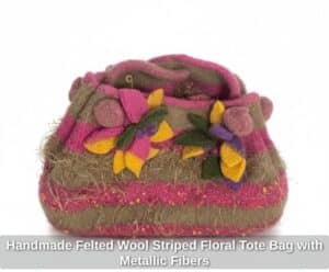 Handmade-Felted-Wool-Striped-Floral-Tote-Bag-with-Metallic-Fibers