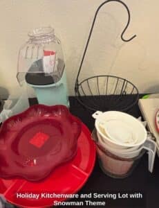 Holiday-Kitchenware-and-Serving-Lot-with-Snowman-Theme-second-image