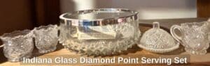 Indiana-Glass-Diamond-Point-Serving-Set