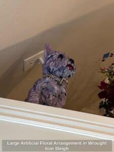 Large-Artificial-Floral-Arrangement-in-Wrought-Iron-Sleigh-fourth-image