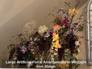 Large-Artificial-Floral-Arrangement-in-Wrought-Iron-Sleigh-third-image