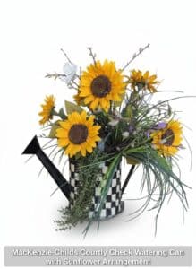 MacKenzie-Childs-Courtly-Check-Watering-Can-with-Sunflower-Arrangement