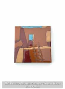 Mid-Century-Abstract-Ceramic-Tile-with-Moon-and-Figures-second-image