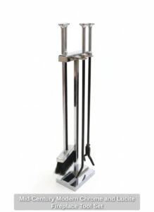 Mid-Century-Modern-Chrome-and-Lucite-Fireplace-Tool-Set