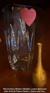 Mid-Century-Modern-Metallic-Lustre-Stemware-with-Vertical-Flame-Pattern-Vases-and-Candle-holders-third-image
