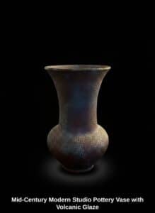 Mid-Century-Modern-Studio-Pottery-Vase-with-Volcanic-Glaze