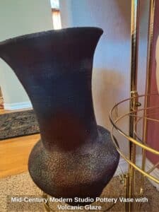 Mid-Century-Modern-Studio-Pottery-Vase-with-Volcanic-Glaze-second-image