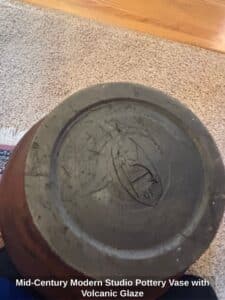 Mid-Century-Modern-Studio-Pottery-Vase-with-Volcanic-Glaze-third-image