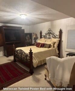 Moroccan-Twisted-Poster-Bed-with-Wrought-Iron