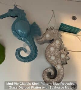 Mud-Pie-Classic-Shell-Pattern-Blue-Recycled-Glass-Divided-Platter-with-Seahorse-Metal-Handles-sixth-image