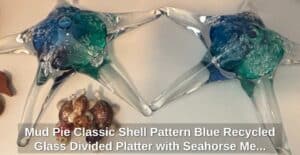 Mud-Pie-Classic-Shell-Pattern-Blue-Recycled-Glass-Divided-Platter-with-Seahorse-Metal-Handles-third-image