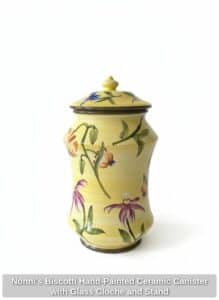 Nonnis-Biscotti-Hand-Painted-Ceramic-Canister-with-Glass-Cloche-and-Stand
