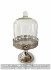 Nonnis-Biscotti-Hand-Painted-Ceramic-Canister-with-Glass-Cloche-and-Stand-second-image