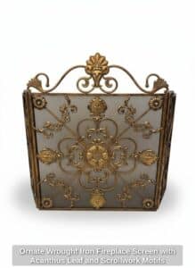 Ornate-Wrought-Iron-Fireplace-Screen-with-Acanthus-Leaf-and-Scrollwork-Motifs