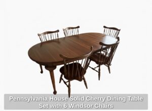 Pennsylvania-House-Solid-Cherry-Dining-Table-Set-with-Windsor-Chairs