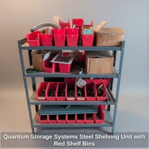 Quantum-Storage-Systems-Steel-Shelving-Unit-with-Red-Shelf-Bins