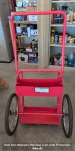 Red-Two-Wheeled-Welding-Cart-with-Pneumatic-Wheels