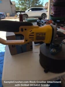 SampleCrusher.com-Rock-Crusher-Attachment-with-DeWalt-DCG-Grinder-second-image