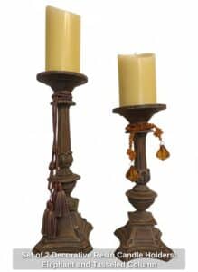 Set-of-Decorative-Resin-Candle-Holders-Elephant-and-Tasseled-Column-third-image