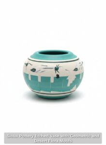 Sioux-Pottery-Etched-Vase-with-Geometric-and-Desert-Flora-Motifs