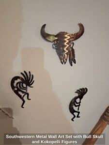 Southwestern-Metal-Wall-Art-Set-with-Bull-Skull-and-Kokopelli-Figures