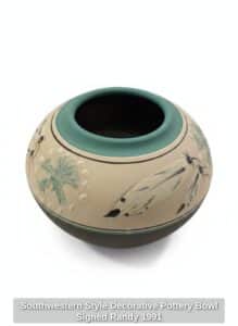 Southwestern-Style-Decorative-Pottery-Bowl-Signed-Randy-second-image