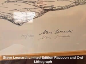 Steve-Leonardi-Limited-Edition-Raccoon-and-Owl-Lithograph-second-image