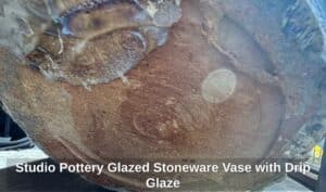 Studio-Pottery-Glazed-Stoneware-Vase-with-Drip-Glaze-third-image