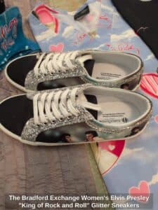The-Bradford-Exchange-Womens-Elvis-Presley-King-of-Rock-and-Roll-Glitter-Sneakers