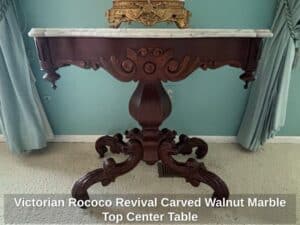 Victorian-Rococo-Revival-Carved-Walnut-Marble-Top-Center-Table-second-image