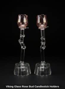Viking-Glass-Rose-Bud-Candlestick-Holders