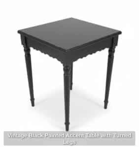 Vintage-Black-Painted-Accent-Table-with-Turned-Legs