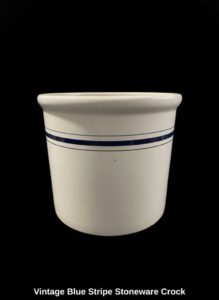 Vintage-Blue-Stripe-Stoneware-Crock