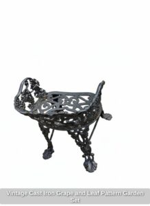 Vintage-Cast-Iron-Grape-and-Leaf-Pattern-Garden-Set-second-image