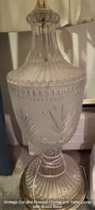 Vintage-Cut-and-Frosted-Crystal-Urn-Table-Lamp-with-Brass-Base-second-image