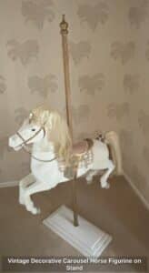 Vintage-Decorative-Carousel-Horse-Figurine-on-Stand