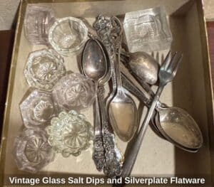 Vintage-Glass-Salt-Dips-and-Silverplate-Flatware