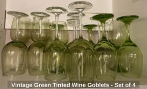 Vintage-Green-Tinted-Wine-Goblets-Set-of