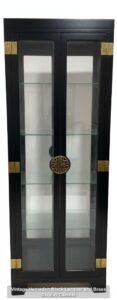 Vintage-Henredon-Black-Lacquer-and-Brass-Display-Cabinet