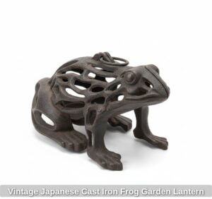 Vintage-Japanese-Cast-Iron-Frog-Garden-Lantern-second-image