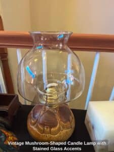 Vintage-Mushroom-Shaped-Candle-Lamp-with-Stained-Glass-Accents-second-image