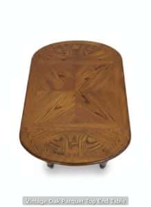 Vintage-Oak-Parquet-Top-End-Table