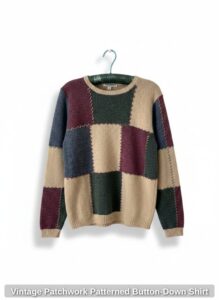 Vintage-Patchwork-Patterned-Button-Down-Shirt-fourth-image