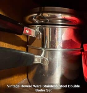 Vintage-Revere-Ware-Stainless-Steel-Double-Boiler-Set